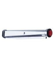(2/BULK) 30" CR. SPRING LOADED MUD FLAP HANGER 2 1/2" BOLT CENTER WITH 2" 9 LED END CAP WITH GROMMET - RED LED / RED LENS