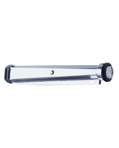 (2/BULK) 30" CR. SPRING LOADED MUD FLAP HANGER 2 1/2" BOLT CENTER WITH 2" REFLECTOR 9 LED END CAP WITH GROMMET - RED LED/CLR LEN (2/BULK) 30" CR. SPRING LOADED MUD FLAP HANGER 2 1/2" BOLT CENTER WITH 2" REFLECTOR 9 LED END CAP WITH GROMMET - RED LED/CLR LEN