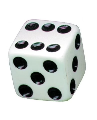 (4/CARD) DICE VALVE CAPS - WHITE W/ BLACK DOT (4/CARD) DICE VALVE CAPS - WHITE W/ BLACK DOT