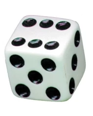 (4/CARD) DICE VALVE CAPS - WHITE W/ BLACK DOT