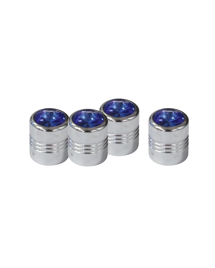 (4/CARD) DIAMOND VALVE CAPS - BLUE