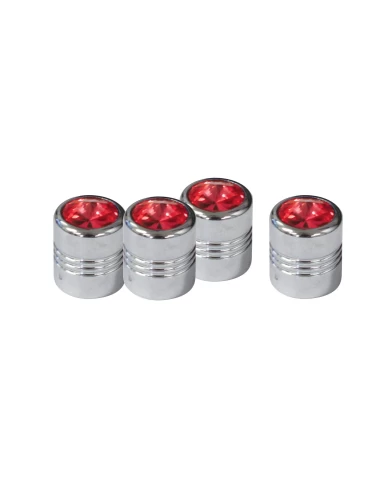 (4/CARD) DIAMOND VALVE CAPS - RED (4/CARD) DIAMOND VALVE CAPS - RED