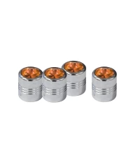 (4/CARD) DIAMOND VALVE CAPS - AMBER