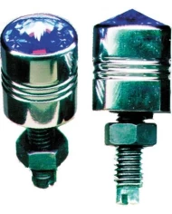 (2/CARD) CHROME LICENSE PLATE FASTENER W/ DIAMOND - BLUE