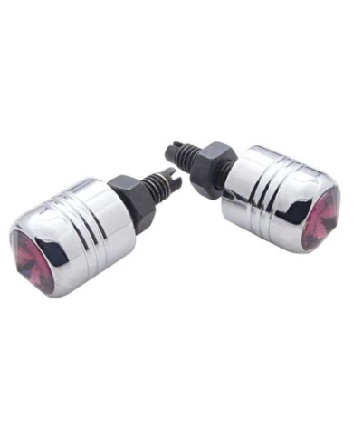 (2/CARD) CHROME LICENSE PLATE FASTENER W/ DIAMOND - PURPLE (2/CARD) CHROME LICENSE PLATE FASTENER W/ DIAMOND - PURPLE