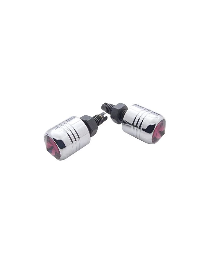 (2/CARD) CHROME LICENSE PLATE FASTENER W/ DIAMOND - PURPLE