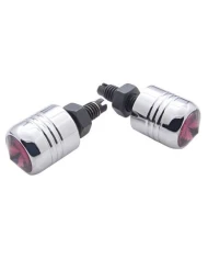 (2/CARD) CHROME LICENSE PLATE FASTENER W/ DIAMOND - PURPLE