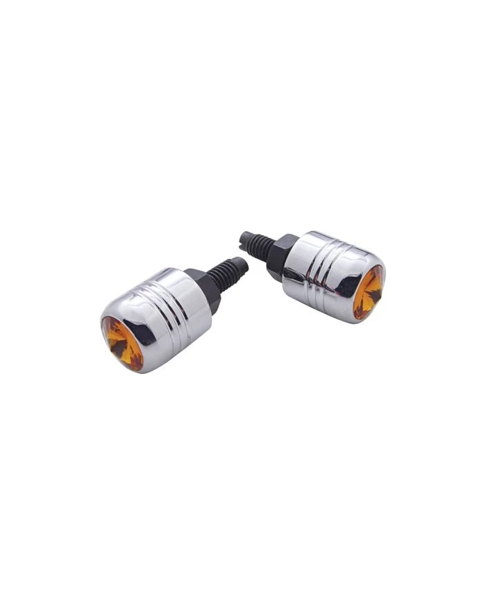 (2/CARD) CHROME LICENSE PLATE FASTENER W/ DIAMOND - AMBER (2/CARD) CHROME LICENSE PLATE FASTENER W/ DIAMOND - AMBER