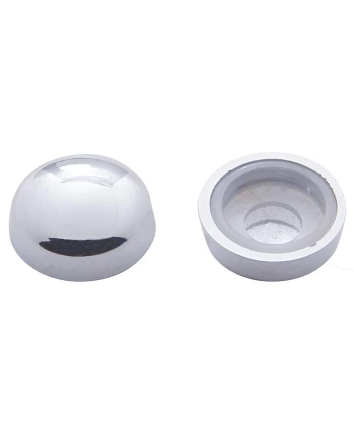 (10/CARD) CHROME PLASTIC SNAP-ON CAP - SIZE 10/12 SCREW