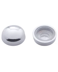 (10/CARD) CHROME PLASTIC SNAP-ON CAP - SIZE 10/12 SCREW