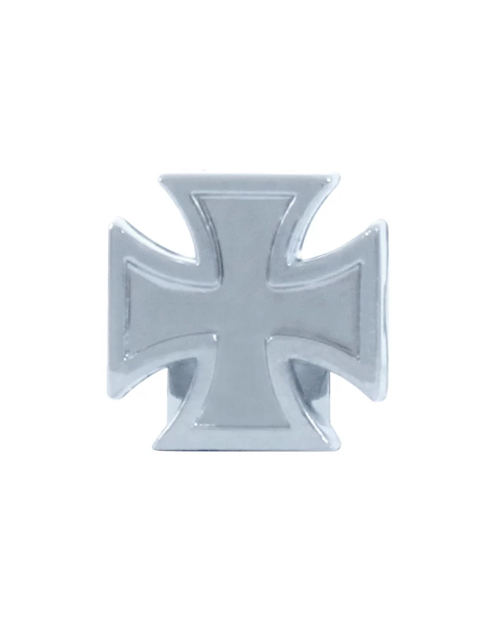 (4/CARD) CHROME "IRON CROSS" VALVE STEM CAP SET (4/CARD) CHROME "IRON CROSS" VALVE STEM CAP SET