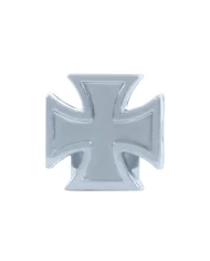 (4/CARD) CHROME "IRON CROSS" VALVE STEM CAP SET