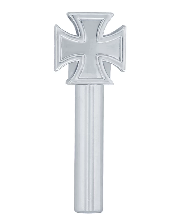 (2/CARD) CHROME IRON CROSS DOOR LOCK KNOBS (2/CARD) CHROME IRON CROSS DOOR LOCK KNOBS