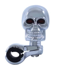 (CARD) CHROME SKULL STEERING WHEEL SPINNER