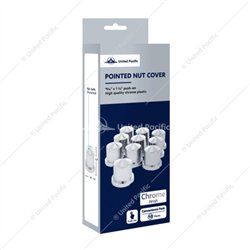 UP10090P-15/16" X 1-1/2" Chrome Plastic Pointed Nut Covers - Push-On (10-Pack)