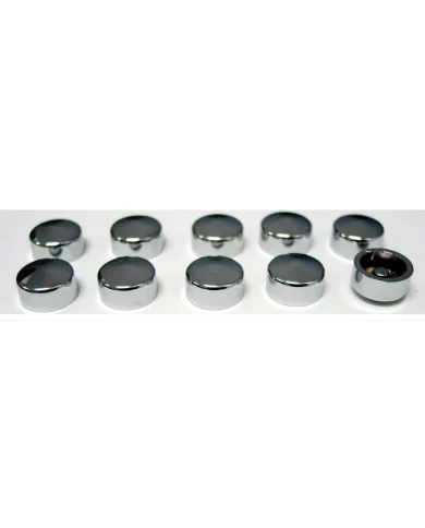 (10/CARD) CHROME PLASTIC 25 TORQUE SCREW HEAD COVER (10/CARD) CHROME PLASTIC 25 TORQUE SCREW HEAD COVER