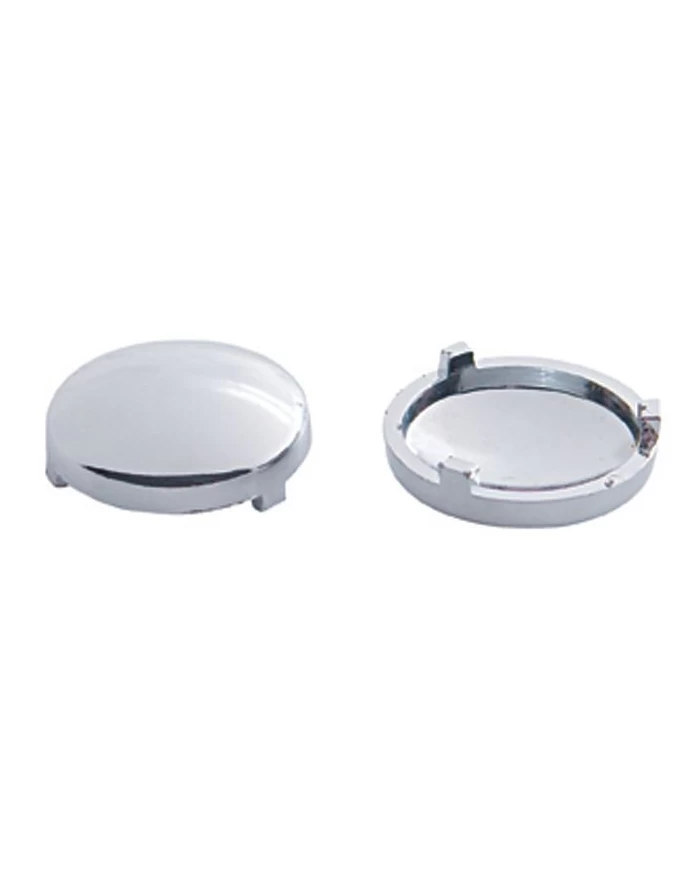 (10/CARD) CHROME PLASTIC FREIGHTLINER/INTERNATIONAL BUTTON COVER
