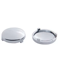 (10/CARD) CHROME PLASTIC FREIGHTLINER/INTERNATIONAL BUTTON COVER