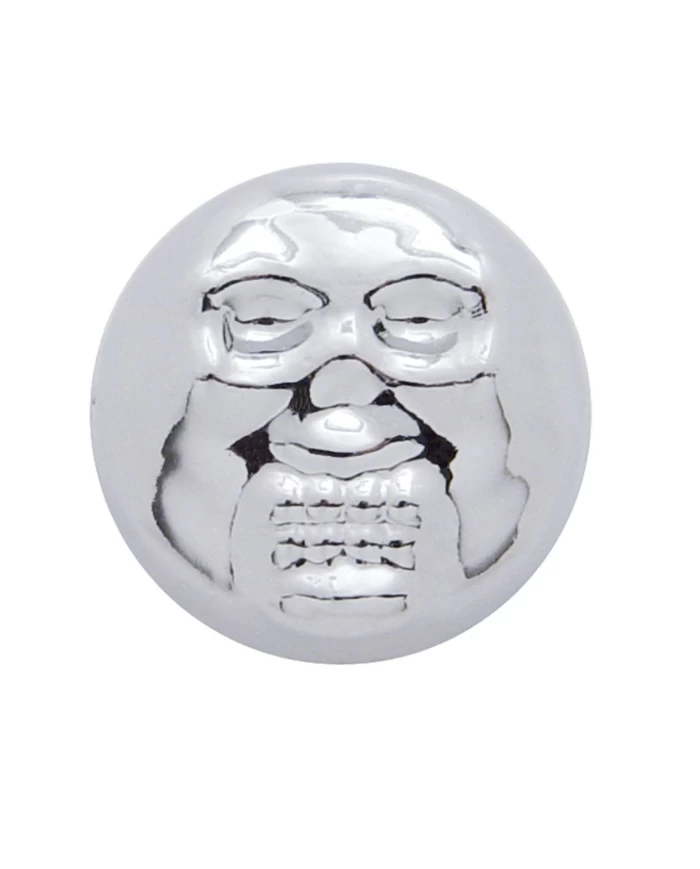 (10/CARD) CHROME PLASTIC SKULL SNAP-ON CAP - SIZE 10/12 SCREW (10/CARD) CHROME PLASTIC SKULL SNAP-ON CAP - SIZE 10/12 SCREW