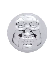 (10/CARD) CHROME PLASTIC SKULL SNAP-ON CAP - SIZE 10/12 SCREW (10/CARD) CHROME PLASTIC SKULL SNAP-ON CAP - SIZE 10/12 SCREW