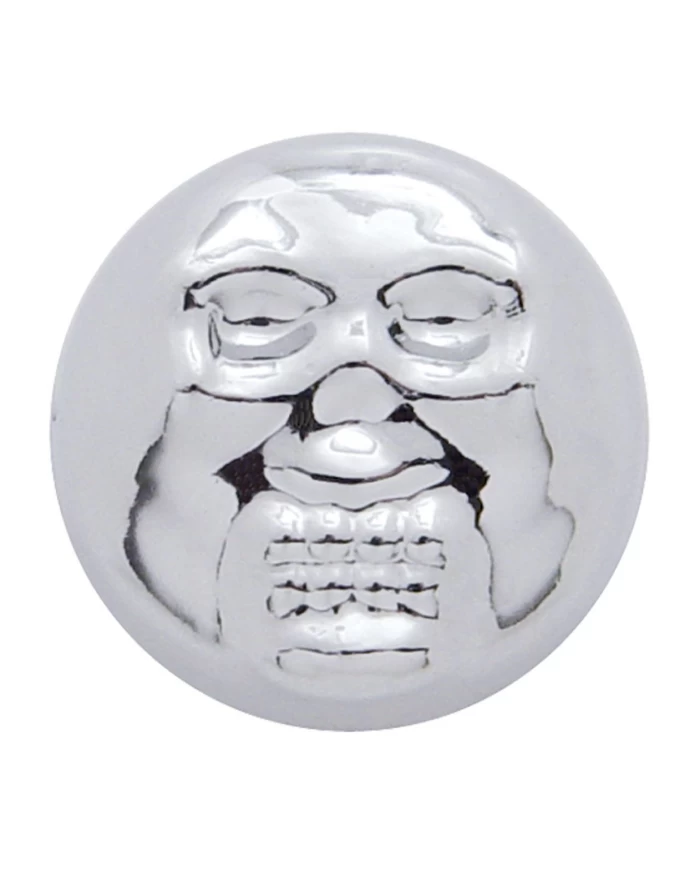 (10/CARD) CHROME PLASTIC SKULL SNAP-ON CAP - SIZE 14/14 SCREW (10/CARD) CHROME PLASTIC SKULL SNAP-ON CAP - SIZE 14/14 SCREW