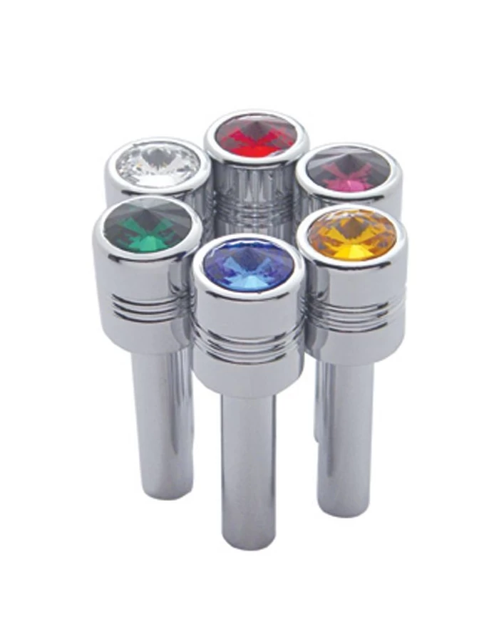 (2/CARD) CHROME ALUMINUM LARGE DOOR LOCK W/ DIAMOND - GREEN (2/CARD) CHROME ALUMINUM LARGE DOOR LOCK W/ DIAMOND - GREEN