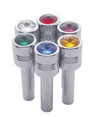 (2/CARD) CHROME ALUMINUM LARGE DOOR LOCK W/ DIAMOND - GREEN (2/CARD) CHROME ALUMINUM LARGE DOOR LOCK W/ DIAMOND - GREEN