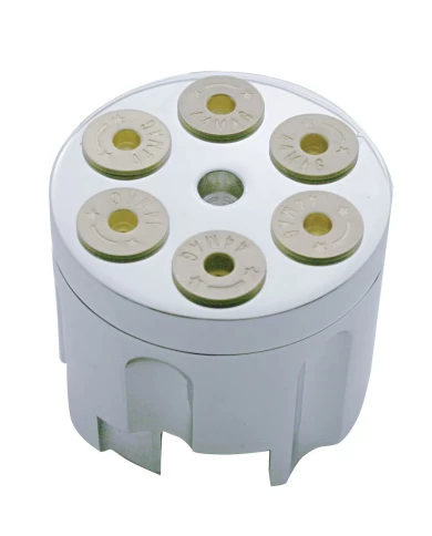 (CARD) CHROME ALUMINUM GUN CYLINDER GEARSHIFT KNOB - 13/15/18 SPEED EATON STYLE SHIFTERS (CARD) CHROME ALUMINUM GUN CYLINDER GEARSHIFT KNOB - 13/15/18 SPEED EATON STYLE SHIFTERS