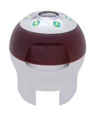 *CLOSEOUT* (CARD) CHROME ALUMINUM 9/10 SPEED "D" SHAPE 6 LED GEARSHIFT KNOB W/ WOOD ACCENT - GREEN *CLOSEOUT* (CARD) CHROME ALUMINUM 9/10 SPEED "D" SHAPE 6 LED GEARSHIFT KNOB W/ WOOD ACCENT - GREEN