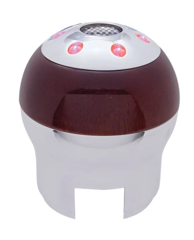 *CLOSEOUT* (CARD) CHROME ALUMINUM 9/10 SPEED "D" SHAPE 6 LED GEARSHIFT KNOB W/ WOOD ACCENT - RED *CLOSEOUT* (CARD) CHROME ALUMINUM 9/10 SPEED "D" SHAPE 6 LED GEARSHIFT KNOB W/ WOOD ACCENT - RED