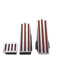 (3/BOX) CHROME ALUMINUM KENWORTH PEDAL SET W/ WOOD INSERT (3/BOX) CHROME ALUMINUM KENWORTH PEDAL SET W/ WOOD INSERT