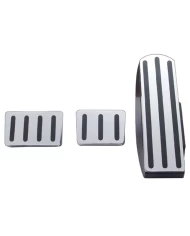 (3/BOX) CHROME ALUMINUM FREIGHTLINER PEDAL SET W/ RUBBER INSERT - BLACK (3/BOX) CHROME ALUMINUM FREIGHTLINER PEDAL SET W/ RUBBER INSERT - BLACK