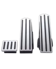 (3/BOX) CHROME ALUMINUM KENWORTH PEDAL SET W/ RUBBER INSERT - BLACK (3/BOX) CHROME ALUMINUM KENWORTH PEDAL SET W/ RUBBER INSERT - BLACK