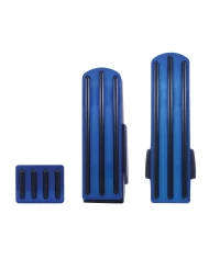 (3/BOX) ANODIZED BLUE ALUMINUM KENWORTH PEDAL SET W/ RUBBER INSERT - BLACK (3/BOX) ANODIZED BLUE ALUMINUM KENWORTH PEDAL SET W/ RUBBER INSERT - BLACK