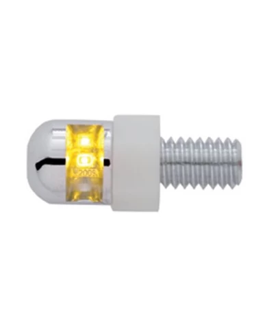 (2/CARD) SINGLE AMBER LED FASTENER W/ STAINLESS STEEL HOUSING (2/CARD) SINGLE AMBER LED FASTENER W/ STAINLESS STEEL HOUSING