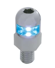 (2/CARD) SINGLE BLUE LED FASTENER W/ STAINLESS STEEL HOUSING (2/CARD) SINGLE BLUE LED FASTENER W/ STAINLESS STEEL HOUSING