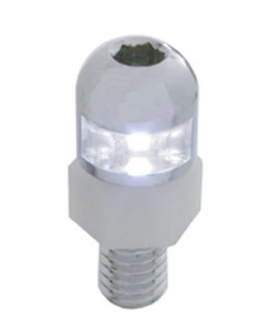 (2/CARD) SINGLE WHITE LED FASTENER W/ STAINLESS STEEL HOUSING