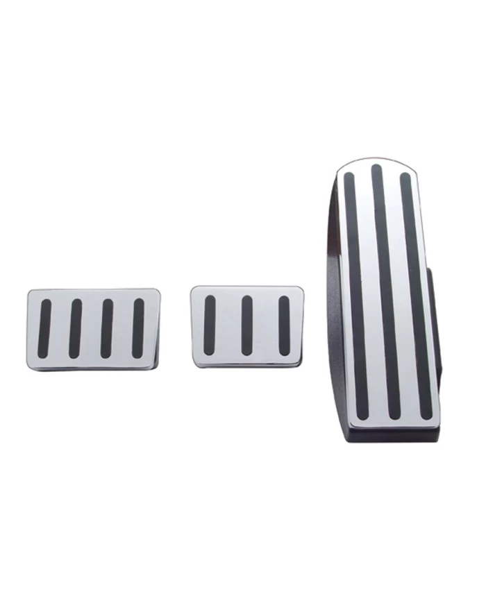 (3/BOX) BRUSH ALUMINUM FREIGHTLINER PEDAL SET W/ RUBBER INSERT - BLACK (3/BOX) BRUSH ALUMINUM FREIGHTLINER PEDAL SET W/ RUBBER INSERT - BLACK