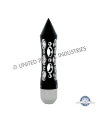 (CARD) BLACK "DAYTONA" SHIFT KNOB WITH ALUMINUM 5/16-24 SAE THREAD SHIFT KNOB ADAPTOR (CARD) BLACK "DAYTONA" SHIFT KNOB WITH ALUMINUM 5/16-24 SAE THREAD SHIFT KNOB ADAPTOR