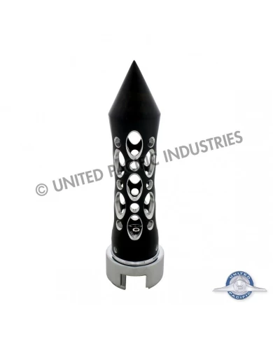 (CARD) BLACK "DAYTONA" SPIKE GEARSHIFT KNOB WITH MOUNTING ADAPTOR - VERTICAL (CARD) BLACK "DAYTONA" SPIKE GEARSHIFT KNOB WITH MOUNTING ADAPTOR - VERTICAL