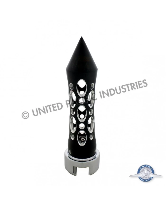 (CARD) BLACK "DAYTONA" SPIKE GEARSHIFT KNOB WITH MOUNTING ADAPTOR - VERTICAL (CARD) BLACK "DAYTONA" SPIKE GEARSHIFT KNOB WITH MOUNTING ADAPTOR - VERTICAL