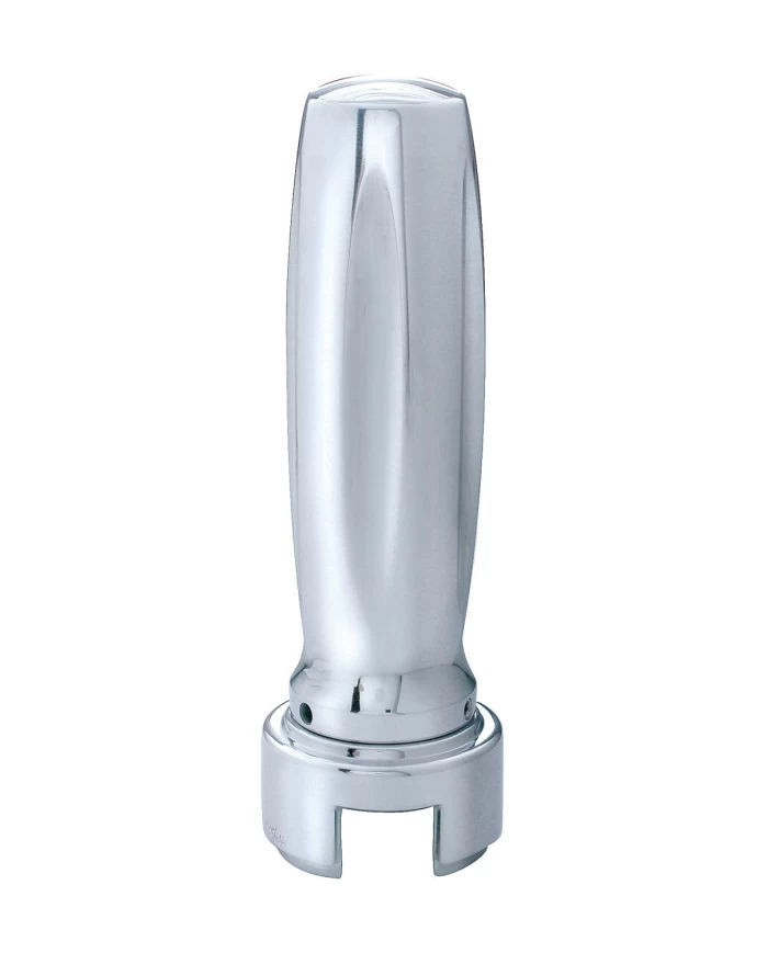 (BULK) CHROME "VEGAS" GROOVED GEARSHIFT KNOB WITH MOUNTING ADAPTOR - VERTICAL