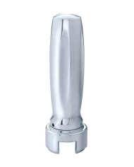 (BULK) CHROME "VEGAS" GROOVED GEARSHIFT KNOB WITH MOUNTING ADAPTOR - VERTICAL