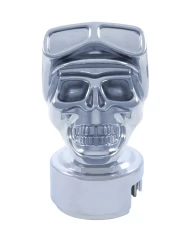 (BOX) CHROME SKULL BIKER 13/15/18 SPEED SHIFT KNOB WITH MOUNTING ADAPTOR