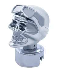 (BOX) CHROME SKULL BIKER 13/15/18 SPEED SHIFT KNOB WITH MOUNTING ADAPTOR