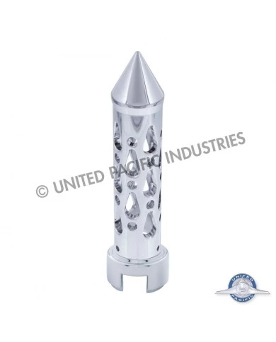 (BOX) CHROME "BROOKLYN" SPIKE GEARSHIFT KNOB WITH MOUNTING ADAPTOR - VERTICAL