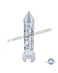 (BOX) CHROME "BROOKLYN" SPIKE GEARSHIFT KNOB WITH MOUNTING ADAPTOR - VERTICAL