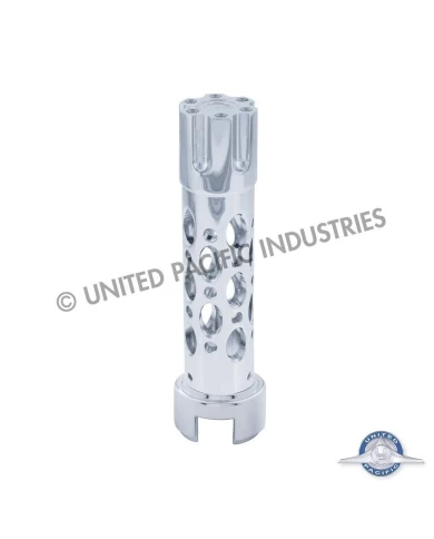 (BOX) CHROME "AUSTIN" GUN CYLINDER GEARSHIFT KNOB WITH MOUNTING ADAPTOR - VERTICAL