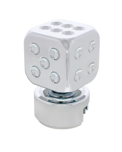 (BOX) CHROME DICE 13/15/18 SPEED SHIFT KNOB WITH MOUNTING ADAPTOR