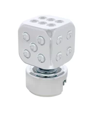 (BOX) CHROME DICE 13/15/18 SPEED SHIFT KNOB WITH MOUNTING ADAPTOR